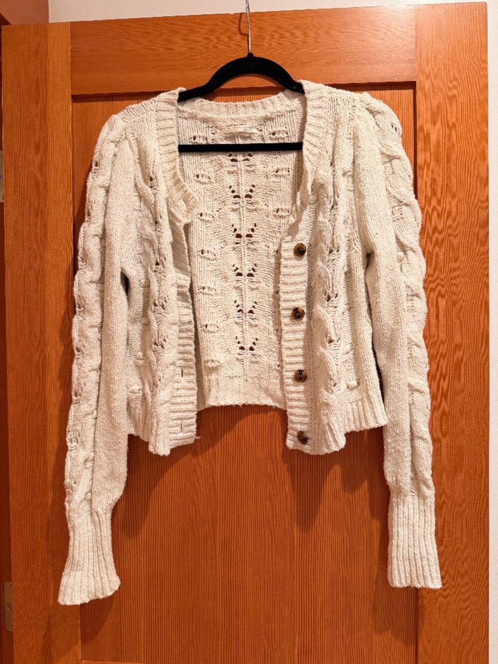 White Anthropologie Button Up Knit Cardigan – Size Small